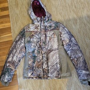 Field & Stream Women's Camouflage Jacket with Burgundy Lining